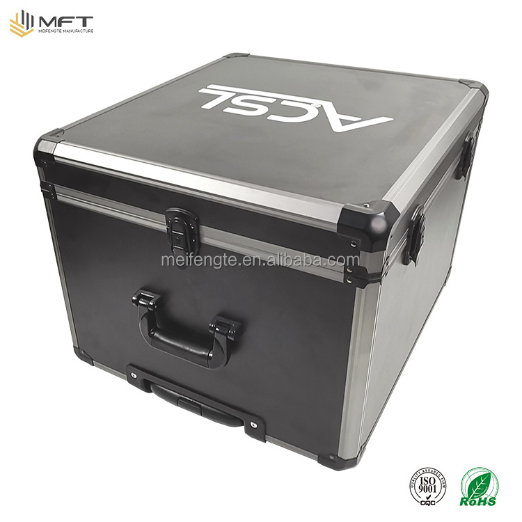 Customized size multipurpose aluminum hand trolley tool case with wheels for audio equipment