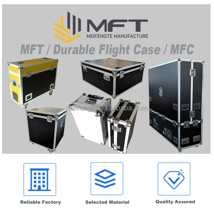 Custom Trolley Type Tool Box Plywood Silver Flight Case Aluminium Case Universal Wheel Case MFT MFC008 Exhibition Used Aluminum