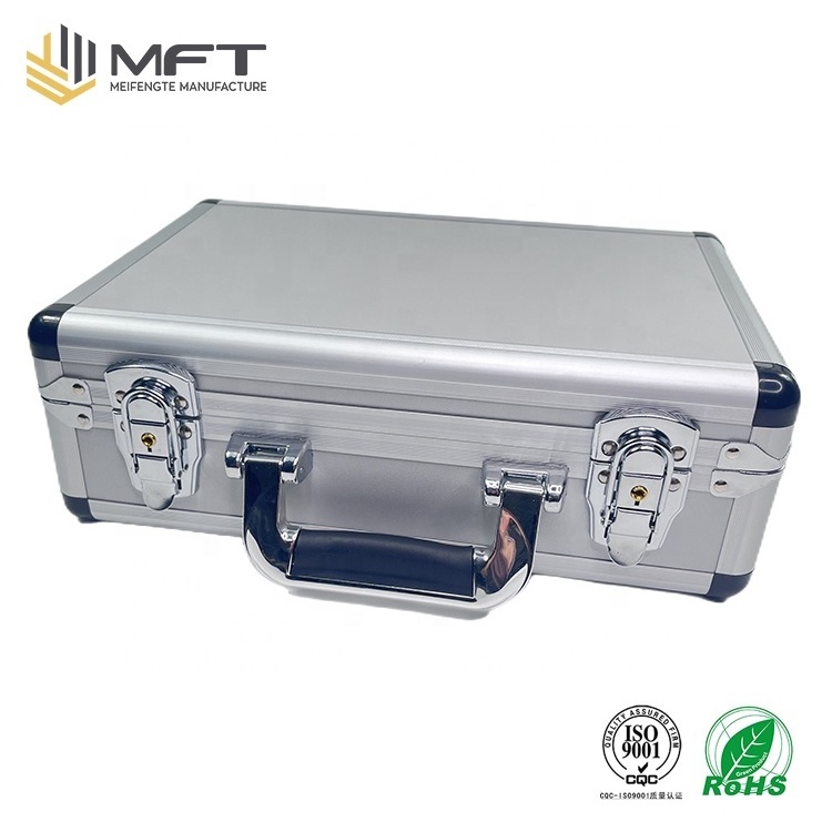 2023 new Customized fashion design aluminum instrument tools equipment locking carrying case with pick n pluck foam