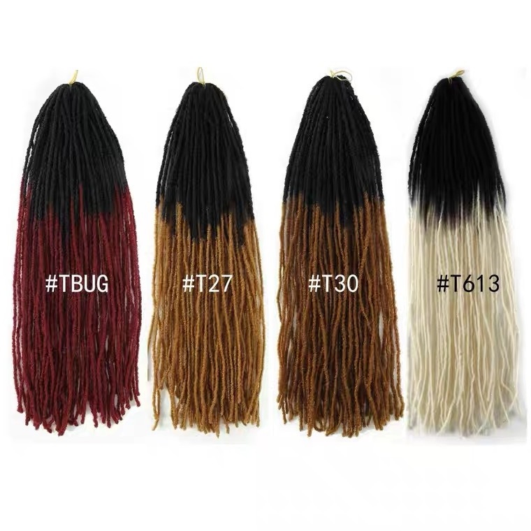 Factory direct wholesale Synthetic Fiber  Crochet Braids Hair Extension Ombre Color Micro Mini Straight Dreadlocks Sister Locs