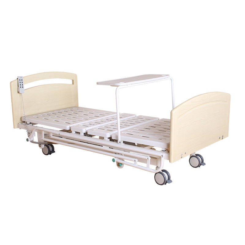 Hospital equipment patient medical bedmetal side wall rail 3 function wooden hospital bed for home