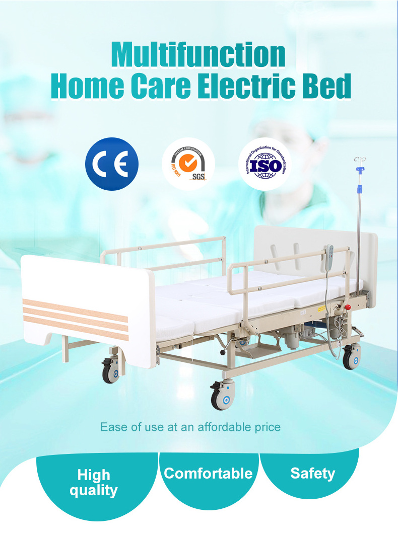 hospital furniture home care manual electric hospital patient clinic bed multi-function nursing bed with toilet