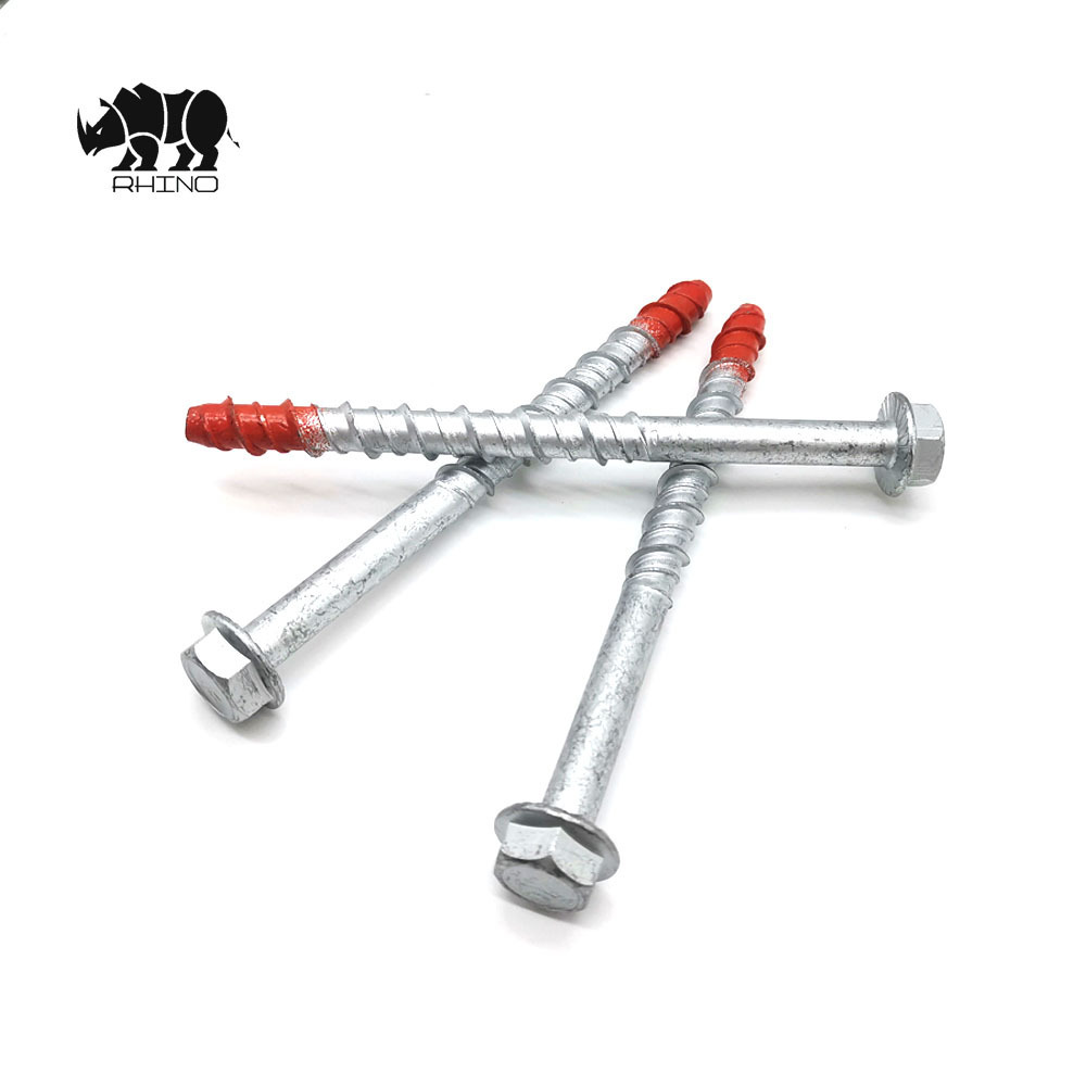 Concrete Bolt Hex Flange Head Cement Masonry Screw Hi-Low Thread Concrete Screw Anchor Hex Head Concrete Screw