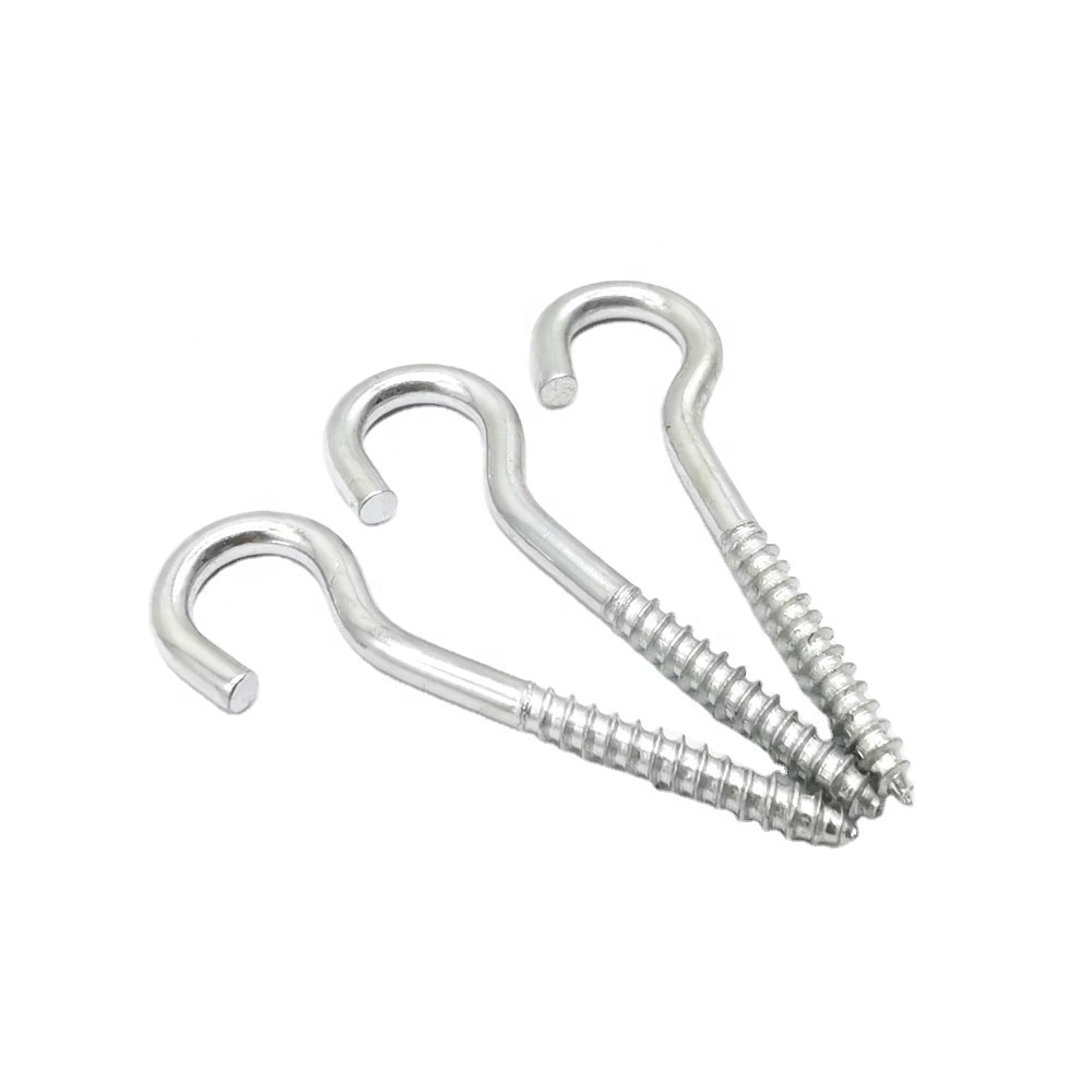 Hot-sale C Type Hook wood Screw with Zinc Plated  Eye Shape Self-Tapping window hook Screw