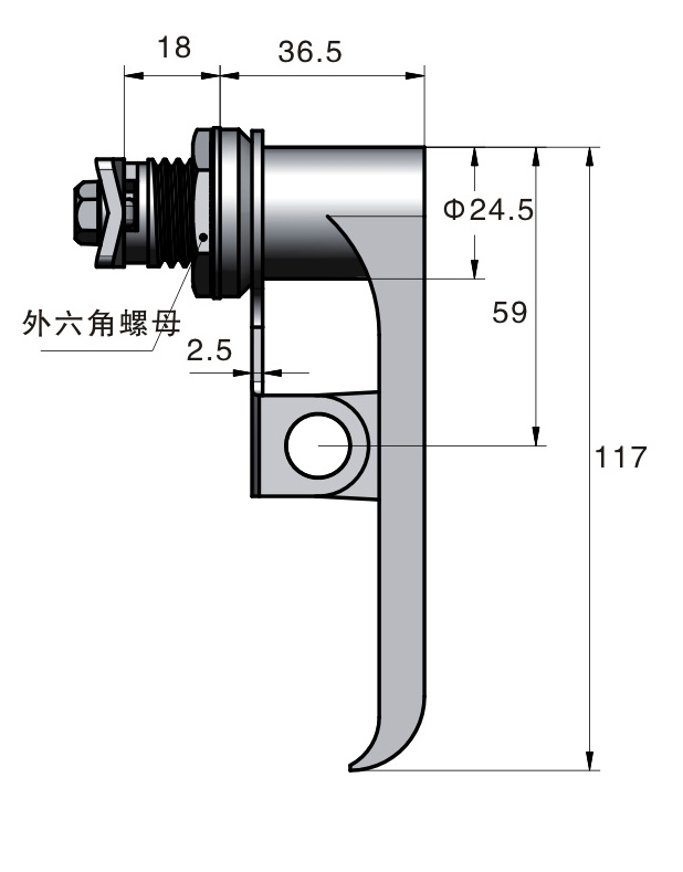 Meigu New products good quality and price latch handle door lock  gate lock door handle with lock for cabinet