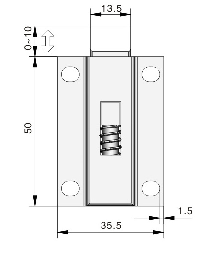 High quality Meigu  Left and right symmetrical zinc alloy spring latch door pin door hinge spring pin chassis cabinet latch lock