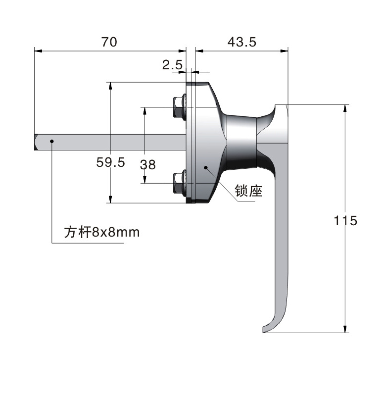 2023 Factory Direct Wholesale Meigu MS312-A-1 Industrial Cold Room lock Storage Pull Garage  Door Handle Lock Latch