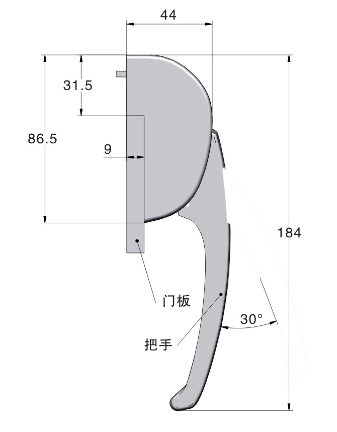 2023 New Arrival Meigu MS319-2 Door Latch metal cabinet handle lock Refrigerator Door Lock with keys