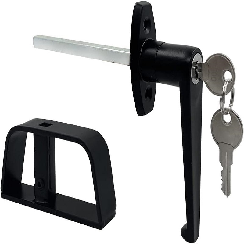 Industrial lock Manufacturer Easy Install Black Zinc Alloy Garden Shed Door Handle Lock Kits With Key