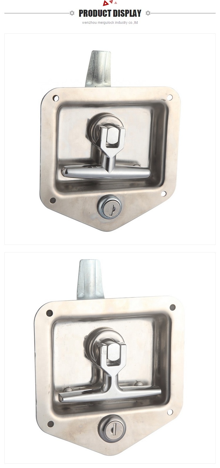 Meigu MS801 Stainless Steel Panel T handle Canopy Door Paddle Latch Carriage Lock For Truck Tool Box