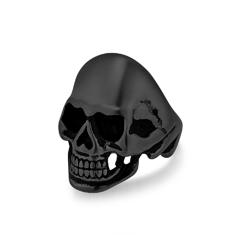 Punk Style Domineering Men's Titanium Steel Skull Head Ring Gold Creative Personality Rings Men Skull New Jewelry Wholesale