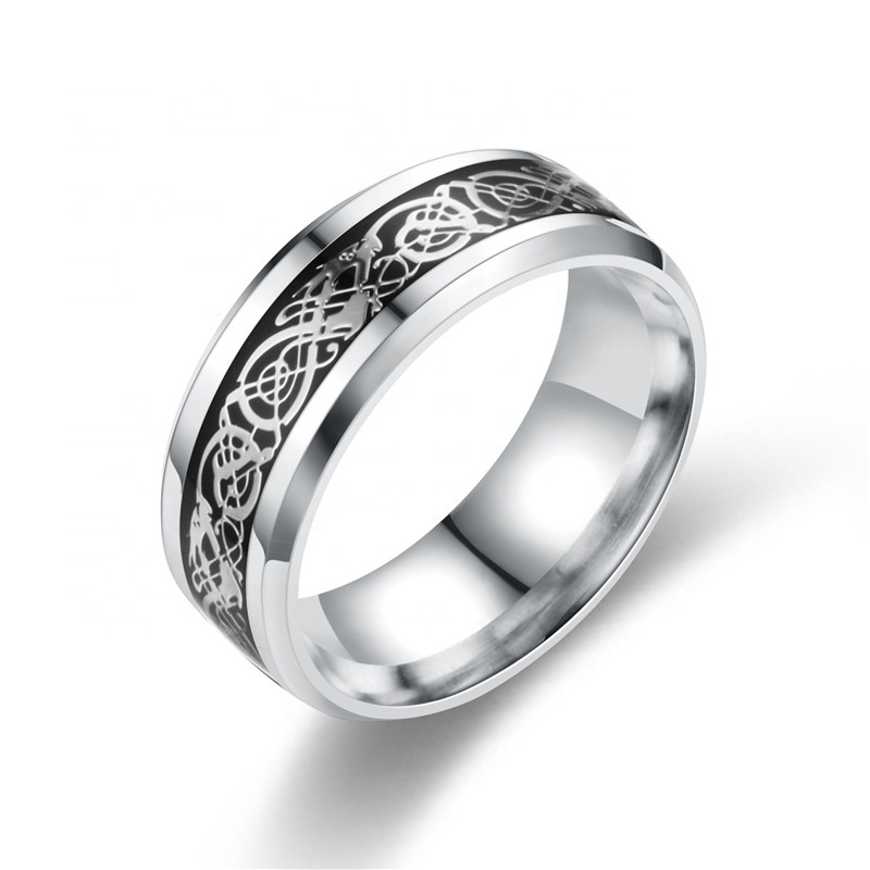 Silver/Gold Color Tungsten Carbide Ring Men Celtic Dragon Inlay Women Wedding Ring Tungsten Rings Fashion Jewelry