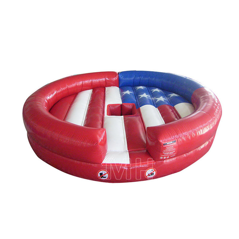 Hot sale commercial USA flag pattern inflatable arena mechanical bull  mattress for rodeo bull