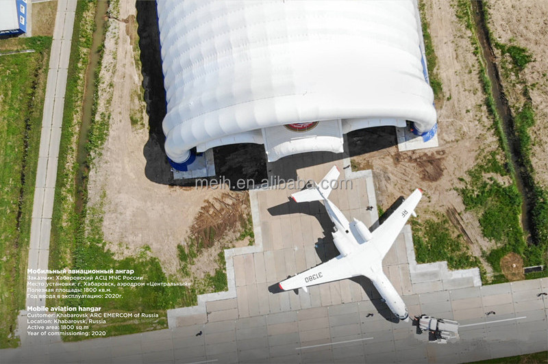 High Quality outdoor large mobile inflatable aircraft hangar aviation hangar air supported structure dome building for airplane