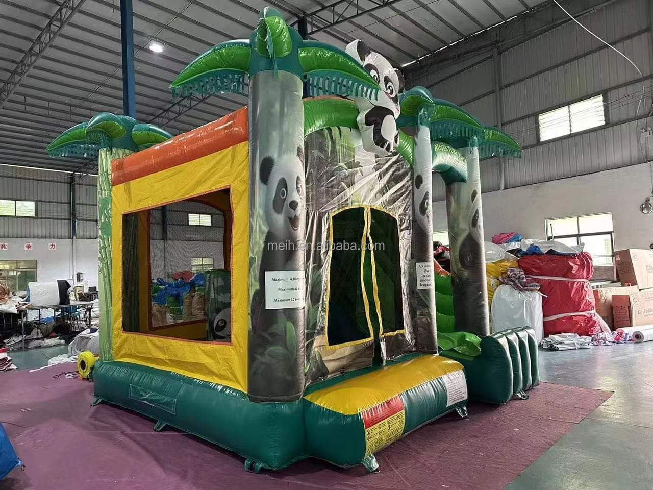 Hot sale commercial inflatable panda bouncer house jumping castle for kids car bouncer