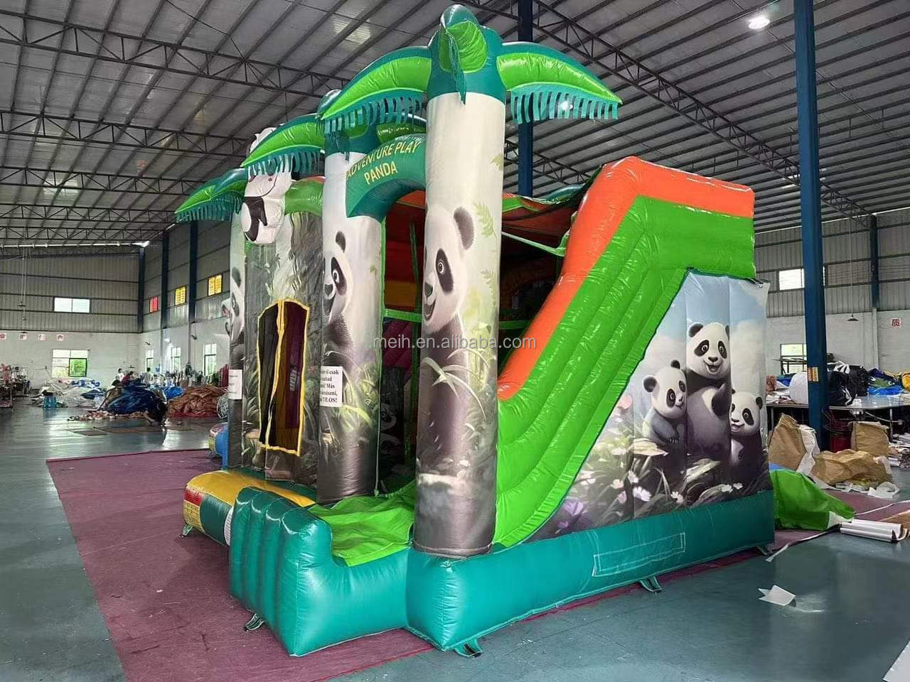 Hot sale commercial inflatable panda bouncer house jumping castle for kids car bouncer