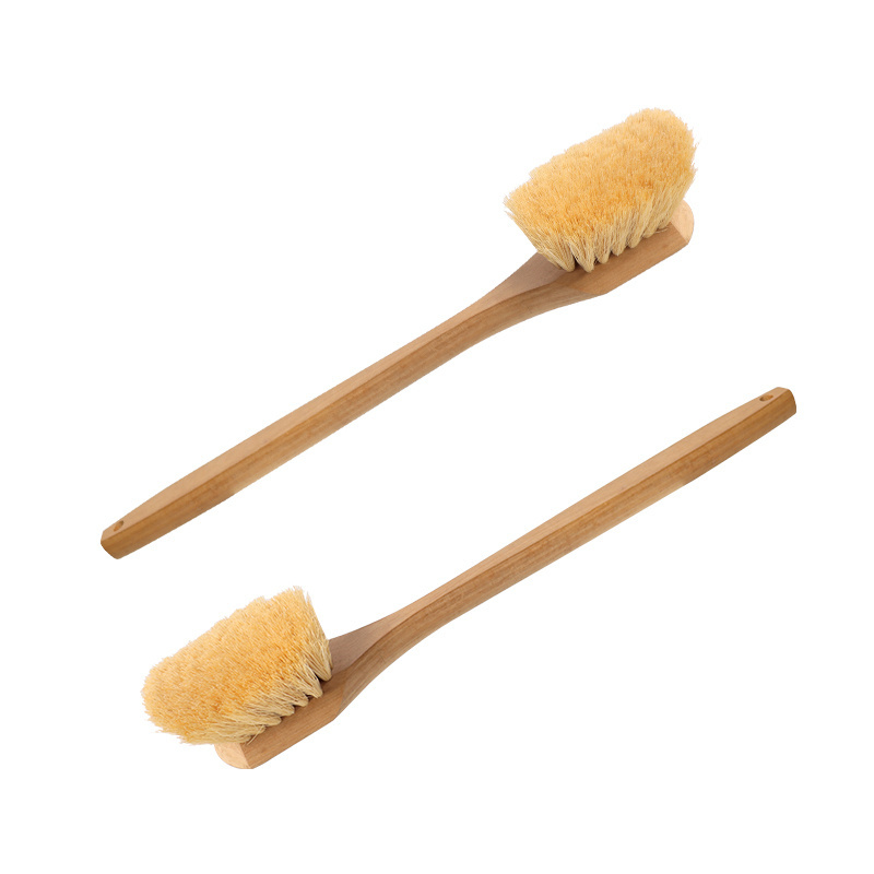 Factory supply  3 inch Wide 20 inch Long Wood handle White Tampico Fibre Fender Scrub Brush