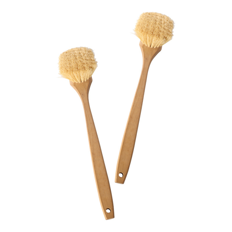 Factory Supply Industrial Utility Acid Brush 3'' Wide 20'' Wood Long Handle Tampico Fiber Fender Scrub Brush Wash Brush