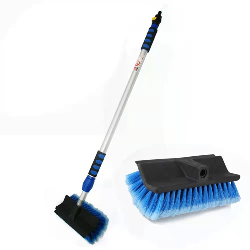 Factory supply soft bristles adjustable telescopic pole long handle heavy duty truck boat auto car wash brushes