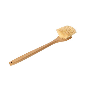 Factory supply  3 inch Wide 20 inch Long Wood handle White Tampico Fibre Fender Scrub Brush