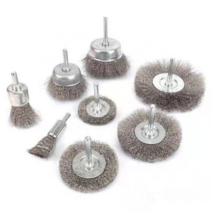 Factory Supply 6'' Shaft Crimped Wire End Brush Wheel Brush and Wire Cup Brush