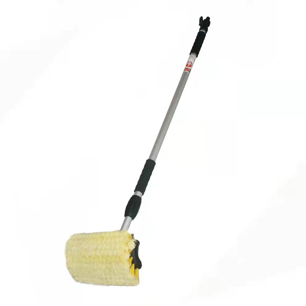 Factory supply soft bristles adjustable telescopic pole long handle heavy duty truck boat auto car wash brushes