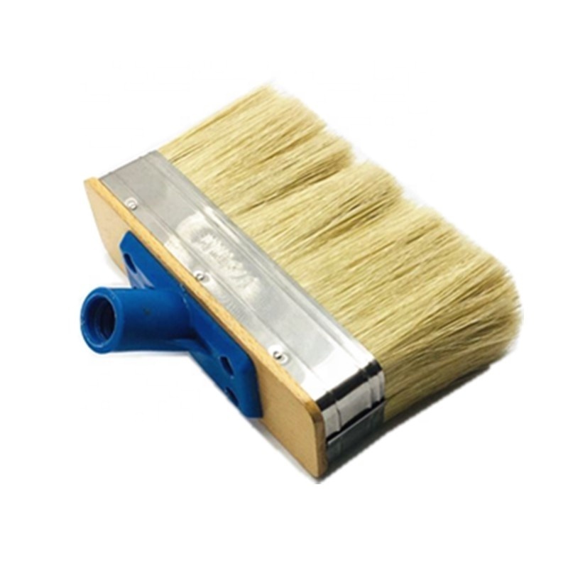 Wood Block Decking Paint Brush Thickness Boar Hair Stain Paint Brush with Telescopic Poles