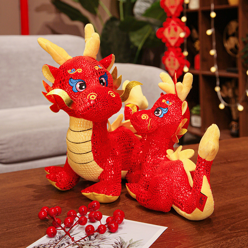 Dragon soft toy chinese dragon plush toys Chinese New Year mascot plush toy in bulk