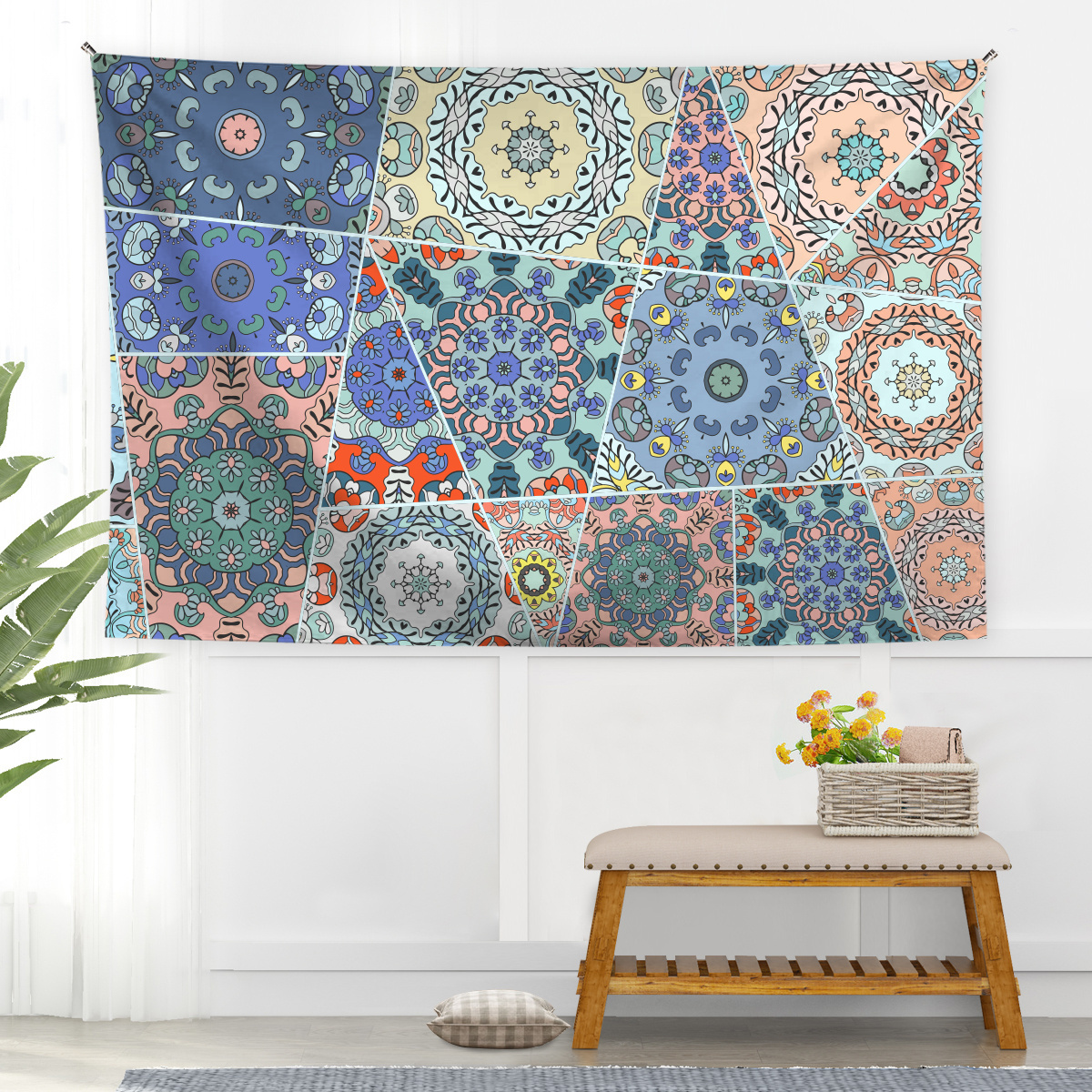 12 Constellation Tapestry Star Sun Tarot Tapestry Black and White Hippy Tapestry Cloth Home Decor