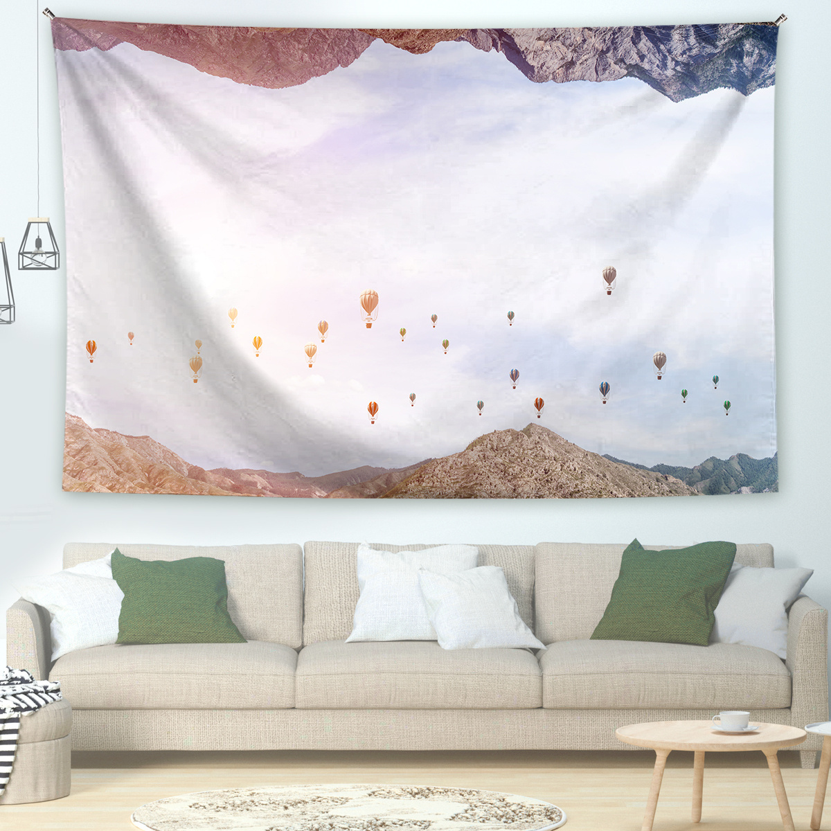 Tapestry Cloth Home Decor Custom Logo Printing Cotton Polyester Fabric Sunset Nature Landscape Wall Tapestry