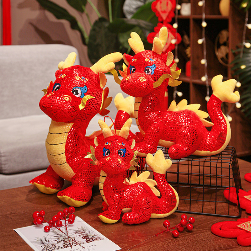 Dragon soft toy chinese dragon plush toys Chinese New Year mascot plush toy in bulk