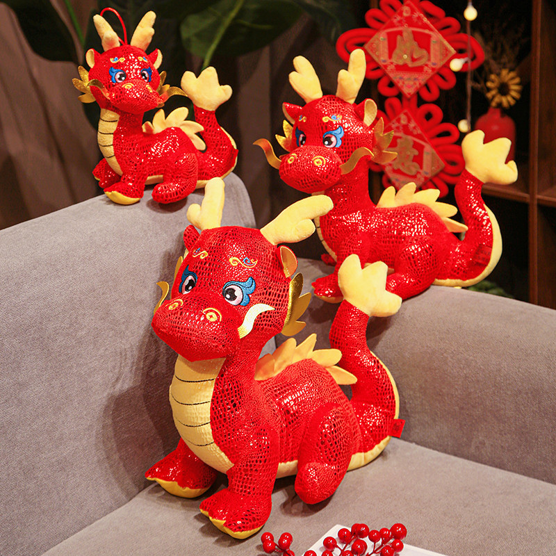 Dragon soft toy chinese dragon plush toys Chinese New Year mascot plush toy in bulk