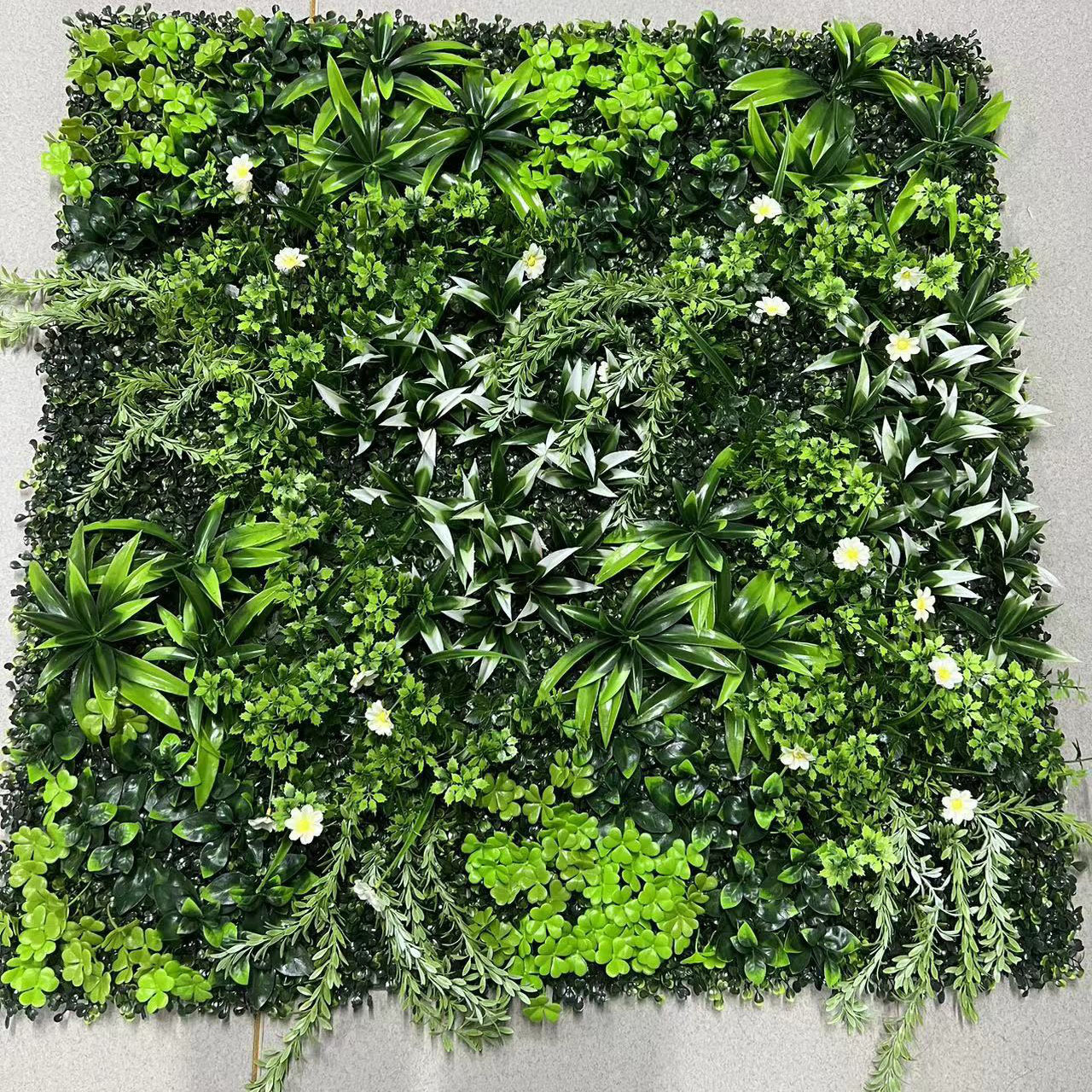 100*100 cm Plastic 3D Customized Style Outdoor Indoor Decoration Flower Grass Simulated Artificial Plant Wall