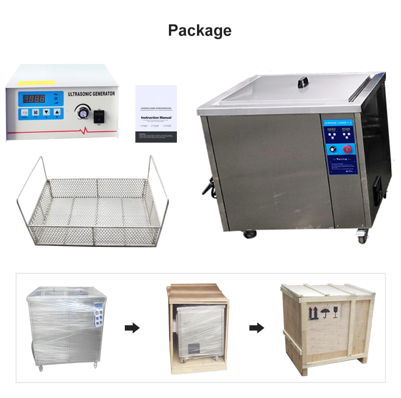 Industrial ultrasonic cleaner 61l with single phase voltage for metal parts cleaning