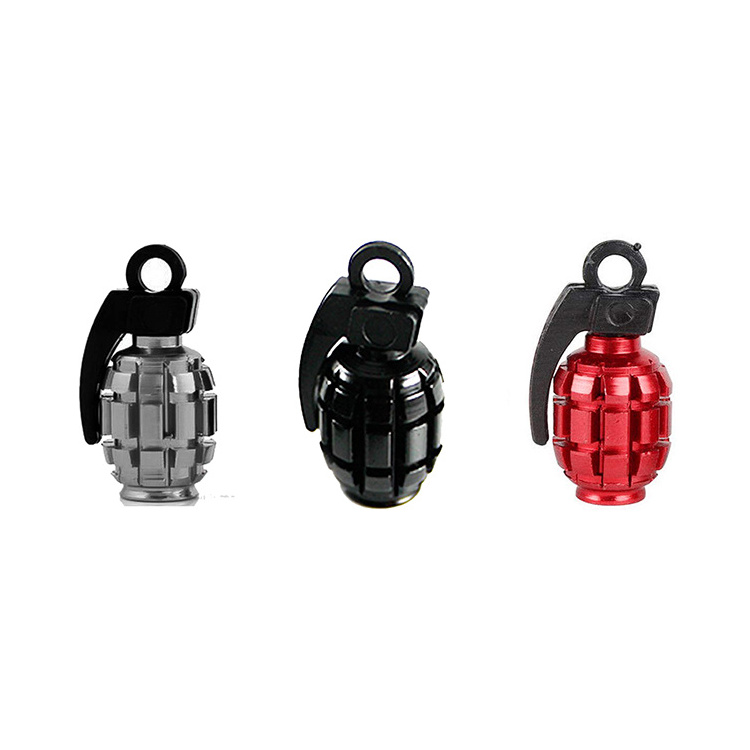 Car Truck Motorcycle Bike Valve Cap Grenade Design Aluminum Alloy Car Tire Wheel Valve Stem Caps