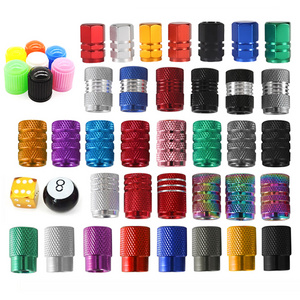 Custom black gold green red pink roll dice car tire valve cap