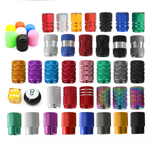 Chrome plated alloy or plastic optional color tire valve cap for tubeless