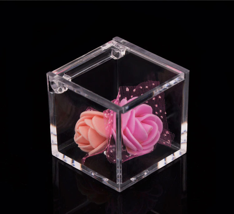 Clear Candy Boxes Cube Case Transparent Acrylic Favor Boxes