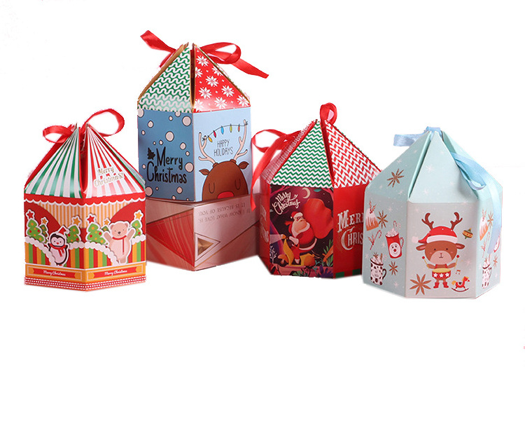 Christmas Paper Candy Gift Packaging Triangle paper Boxes