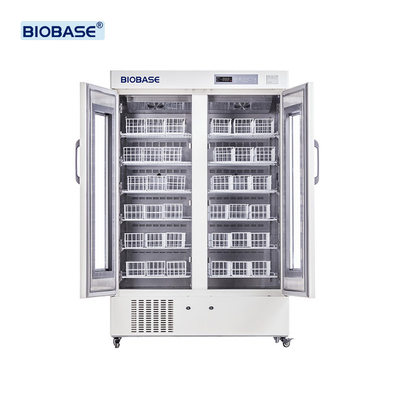 BIOBASE China Blood Bank Refrigerator BBR-4V608  Upright Double Door Refrigerator  for Hospital and Lab