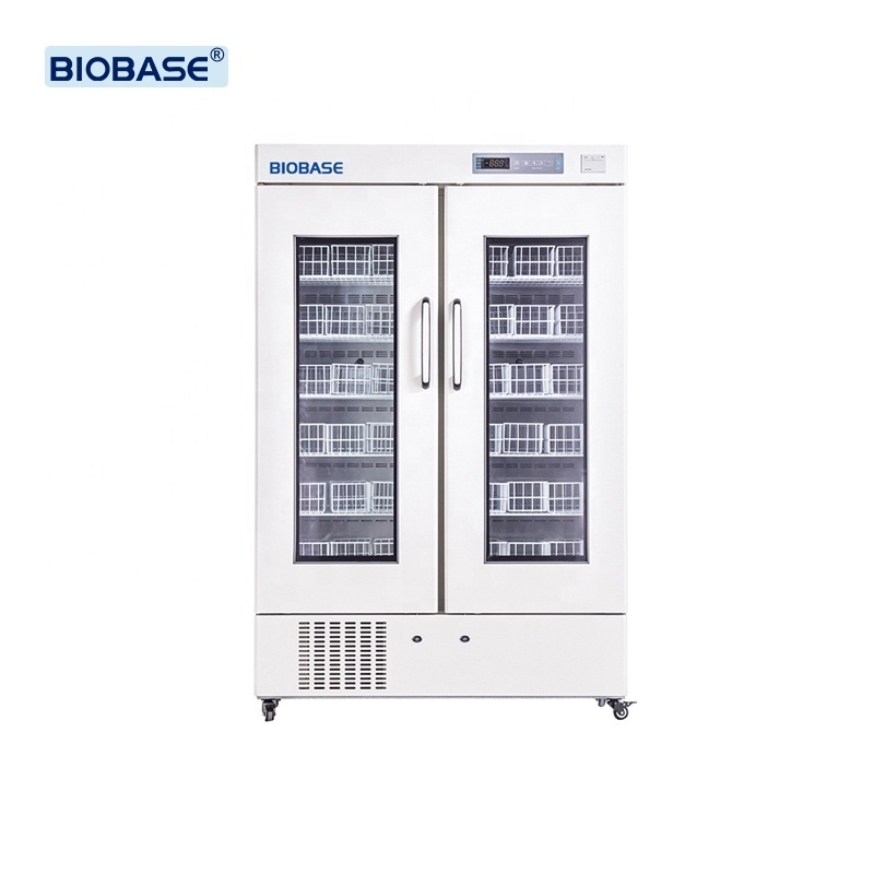 BIOBASE China Blood Bank Refrigerator BBR-4V608  Upright Double Door Refrigerator  for Hospital and Lab