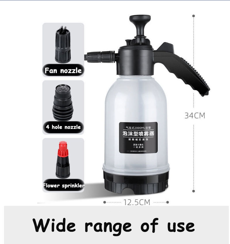 2L Hand Pump Foam Sprayer With Car Wash Foaming Pump Cannon Snow Foam Car Wash Sprayer Bottle Car Window Washing Cleaning