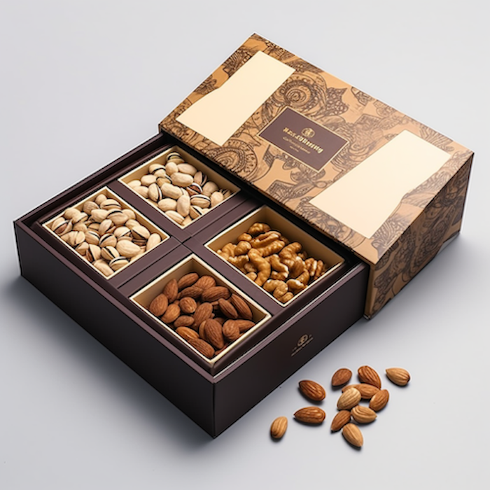 luxury Recyclable Hazelnut Walnut Kernels Cashew Dry Fruits Nuts Gift Nut Packaging Box For Nuts