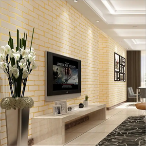 Modern Chinese Simple Thickened Brick Pattern 3D Non-woven Wallpaper  For Hotel Decoration