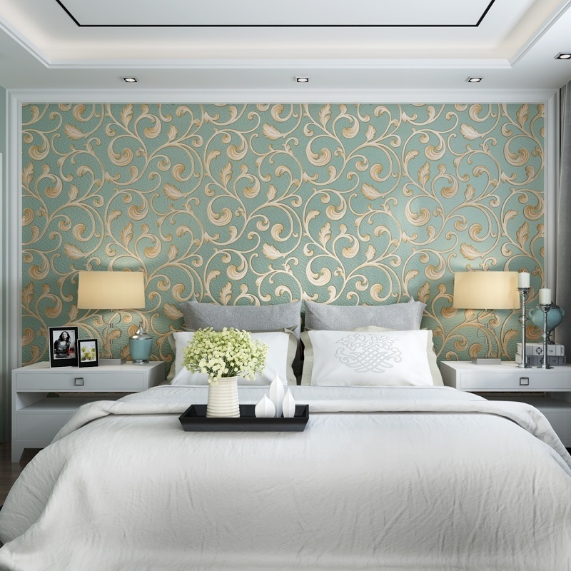 Modern 3D luxury wallpaper stripes  deerskin  bedroom emboss floral wallpaper living room TV background wall wallpaper