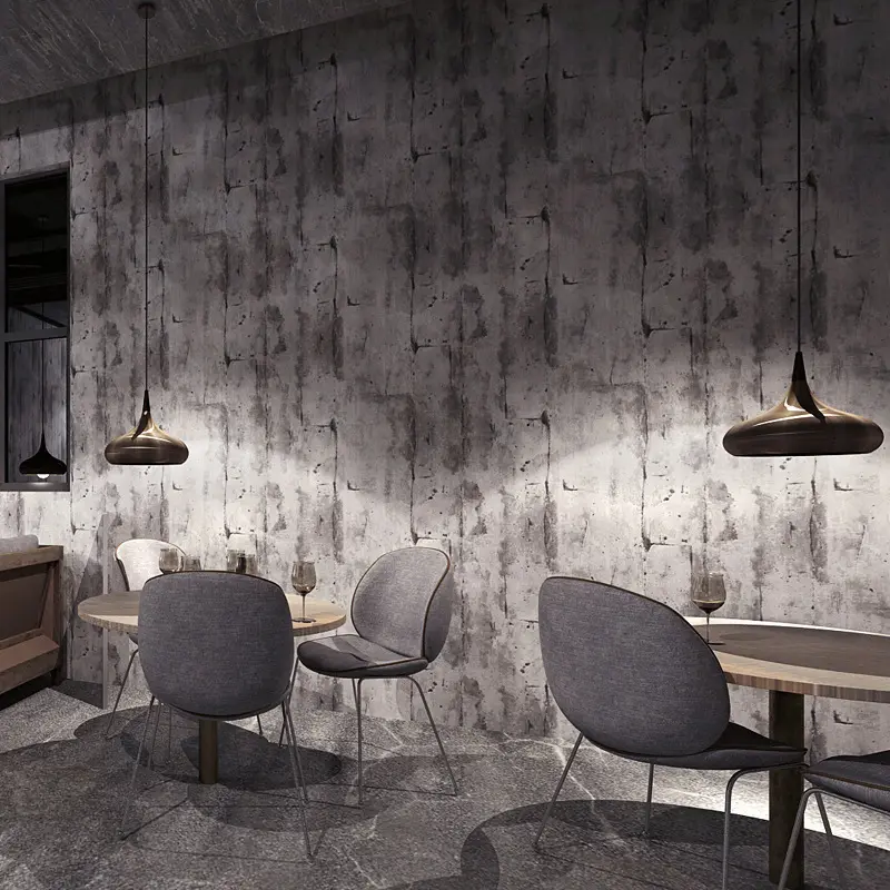 Retro Nostalgic Industrial style Plain Cement Gray Internet Cafe Barber Clothing Store Coffee Restaurant Wallpaper