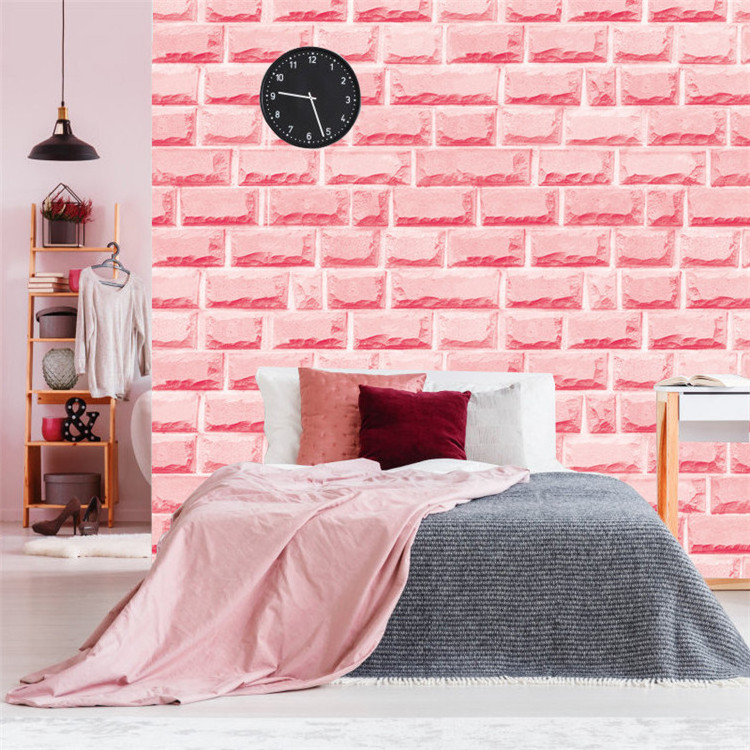 Brick  Patter Wallpaper Cafe Bar Restaurant PVC Wallpaper 3D Waterproof Decor Brick Wall Paper Design Self Adhesive Nostalgia