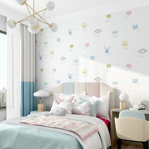 Children Paper Wallpaper Nordic Style Princess Cute Animal Korean Cartoon Wallpaper For Bedroom