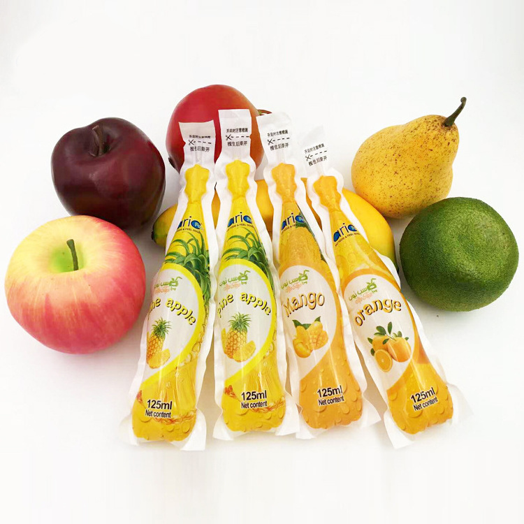 Custom food grade special shape frozen fruit juice soft tube flexible plastic packaging bag for liquide beverage ice pop lolly