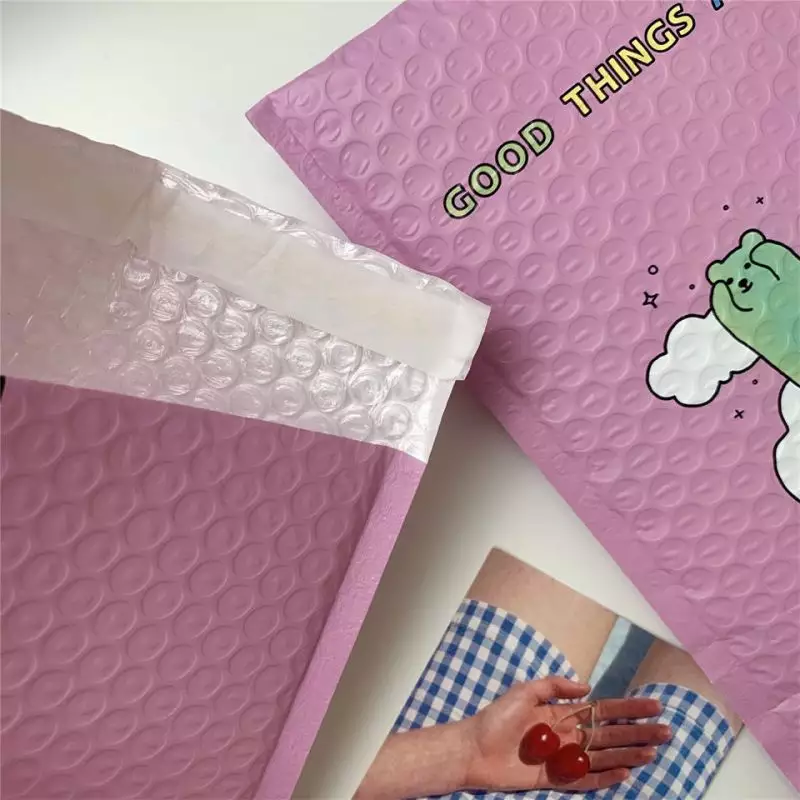 Custom Logo printing pink waterproof poly foam mail packaging courier  envelopes shipping pack plastic bubble mailer Mailing Bag